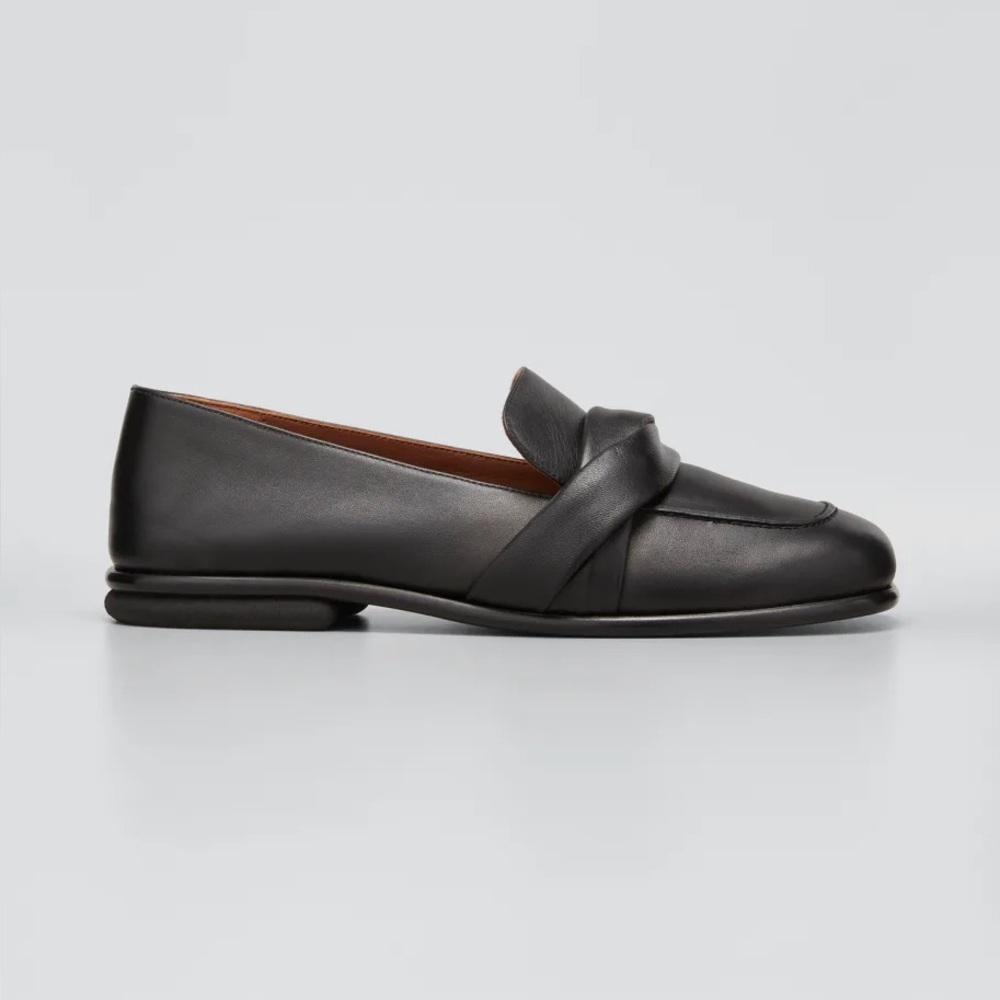 Gray Matters Emma Twisted Calfskin Loafers Size EU 39.5